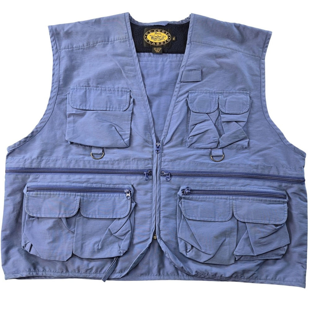 Woolrich Vest‎ Mens XL Blue Windbreaker Lined Pockets Full Zip Woolrich 1615